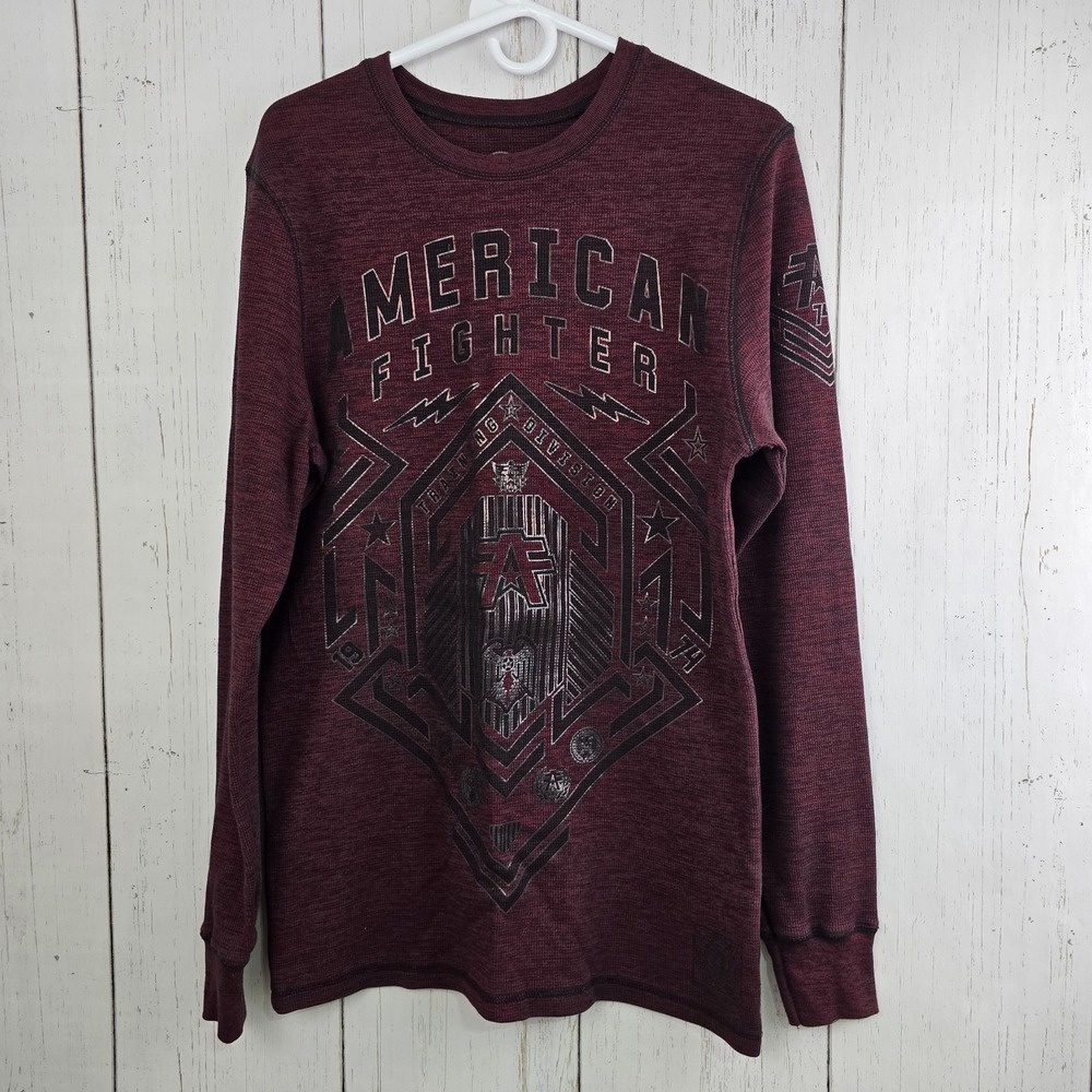 American Fighter Shirt Men's Large Waffle-Knit Thermal Long‎ Sleeve